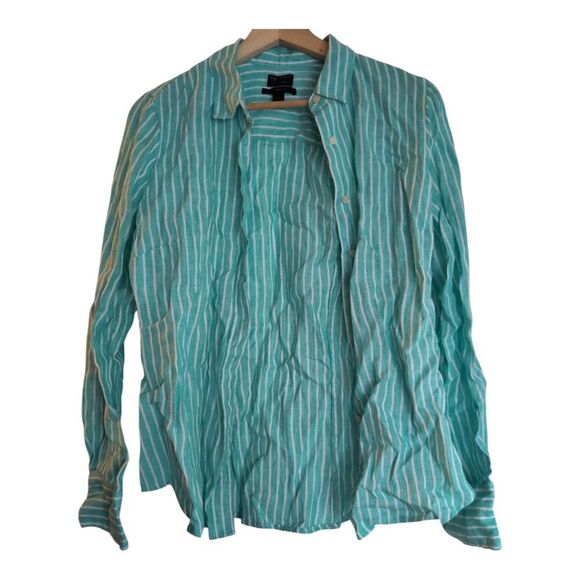 J.Crew Striped Baird McNutt Irish Linen Perfect Shirt Size S Us4 - Picture 7 of 9